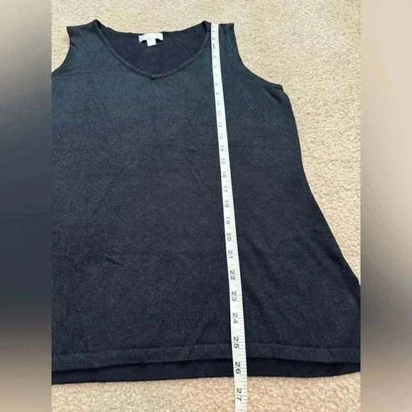 Belle by Kim Gravel Lurex Tank Black Sparkle Sz Med A390262 Holiday Goth Dark - Picture 9 of 10